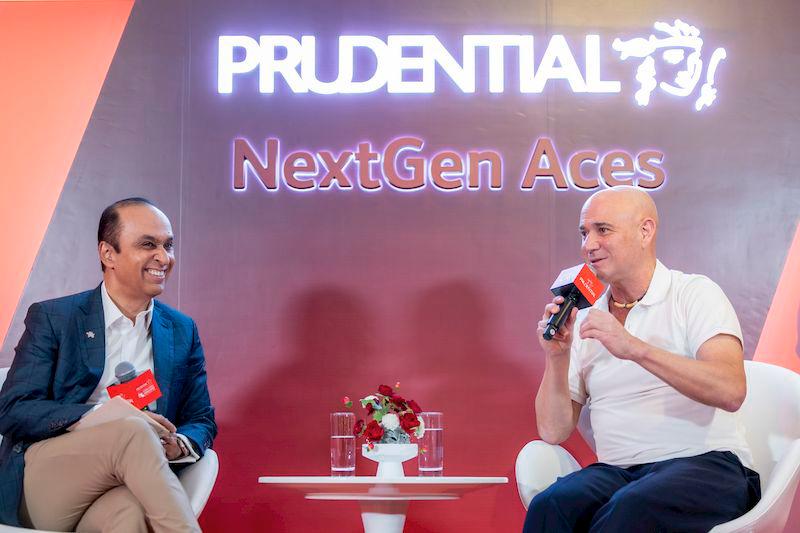 In order from left to right: Anil Wadhwani (Prudential Group Chief Executive) and Andre Agassi (Tennis legend and Founder of the Andre Agassi Foundation for Education) $!In order from left to right: Anil Wadhwani (Prudential Group Chief Executive) and Andre Agassi (Tennis legend and Founder of the Andre Agassi Foundation for Education)