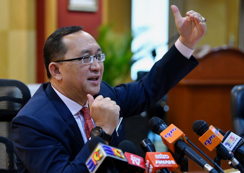 Education Director-General Datuk Dr Amin Senin speaks on the analysis of the (SPM) examination results during a press conference announcing the results of the examination at the Education Ministry, on March 14, 2019. — Bernama