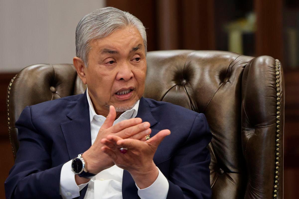 Deputy Prime Minister, Datuk Seri Dr Ahmad Zahid Hamidi, during an exclusive interview with Bernama at his office in the Perdana Putra Building recently. – BERNAMA