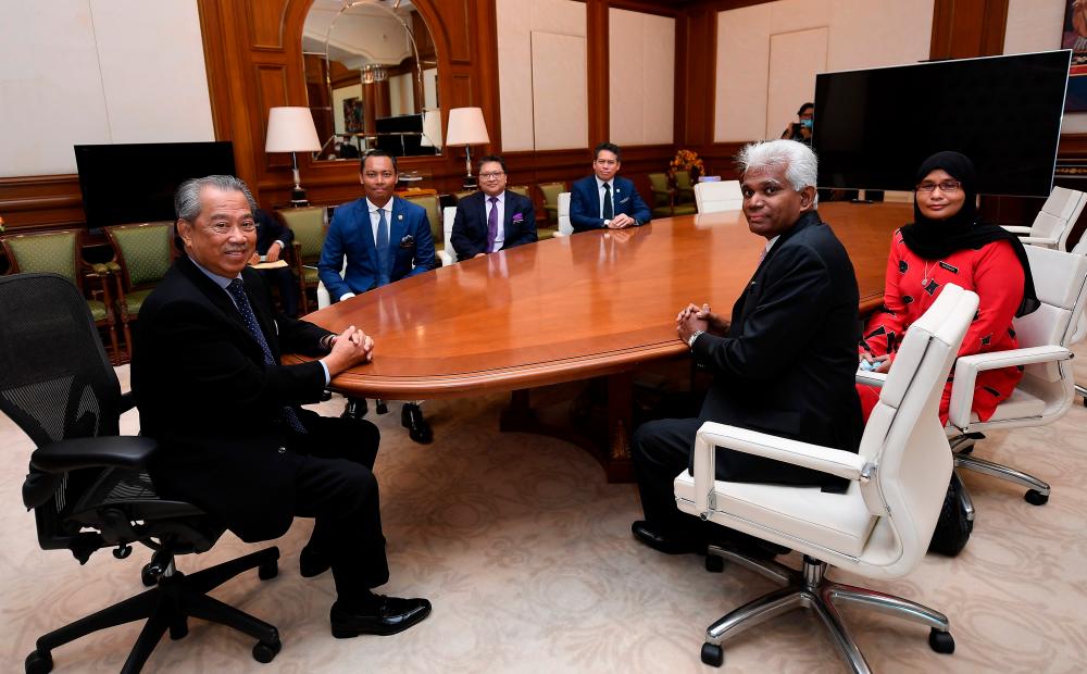 Prime Minister Tan Sri Muhyiddin Yassin receives a 45-minute courtesy call from four ambassadors and one high commissioner who are newly appointed. - Bernama