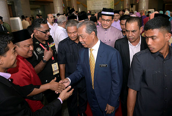Home Minister Tan Sri Muhyiddin Yassin at the Immigration Department’s Hari Raya Aidilfitri gathering in Putrajaya today. — Bernama