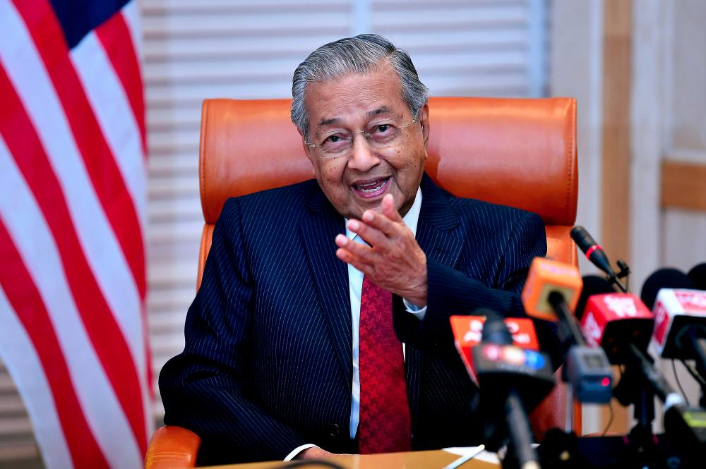 Malaysian Prime Minister Tun Dr Mahathir Mohamad. — Bernama