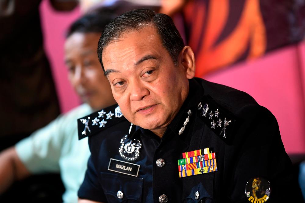 Deputy Inspector-General of Police Datuk Mazlan Mansor speaks during a press conference on the ‘Operasi Bersepadu Khazanah’ in Dengkil today. - Bernama
