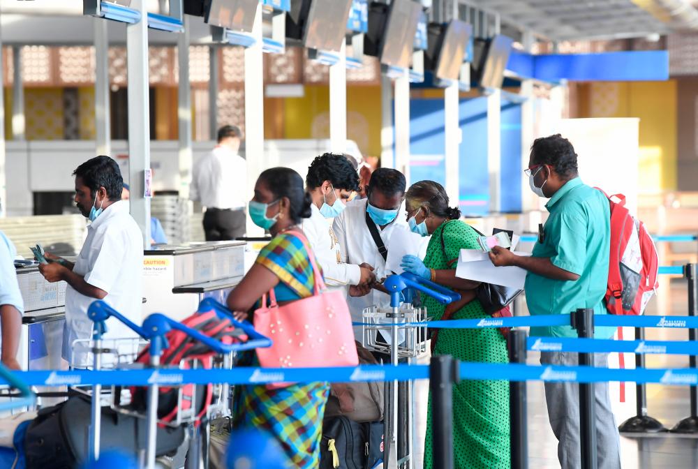 177 Indian nationals stranded in Malaysia flies home last night on the first repatriation flight from Kuala Lumpur to Tiruchirappalli in Tamil Nadu. — Bernama