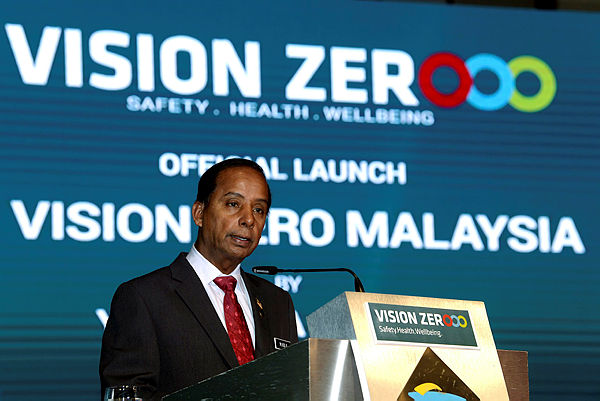 Human Resource Minister M. Kula Segaran at the launch of Vision Zero Malaysia 2019 in Putrajaya today.