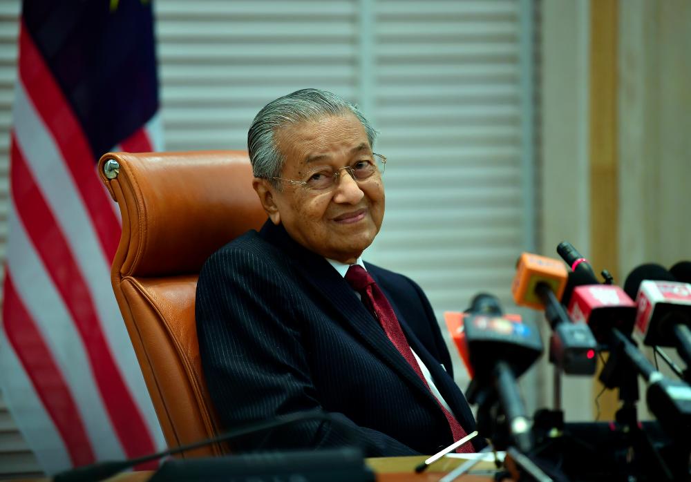 Prime Minister Tun Dr Mahathir Mohamad during a press conference at Perdana Putrajaya on June 6. — Bernama