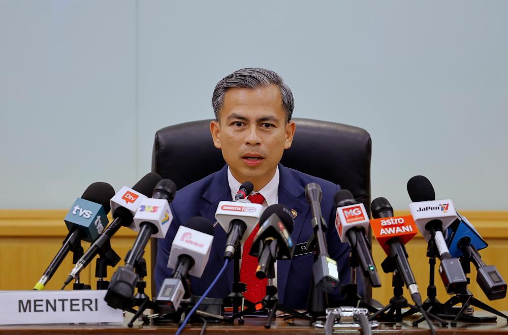Communications and Digital Minister Fahmi Fadzil at a press conference after the post-cabinet meeting here on Dec 7 2022. - BERNAMAPIX
