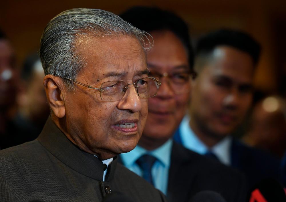 Prime Minister Tun Dr Mahathir Mohamad speaks at a press conference at the launch of the 2020 National Anti-Drugs month at Puspanitapuri today. - Bernama