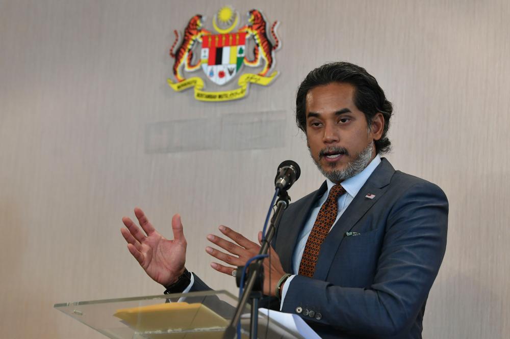 Science, Technology and Innovation Minister Khairy Jamaluddin at a joint press conference of the Mosti and other ministries on the development of a vaccine for Covid-19 today. - Bernama