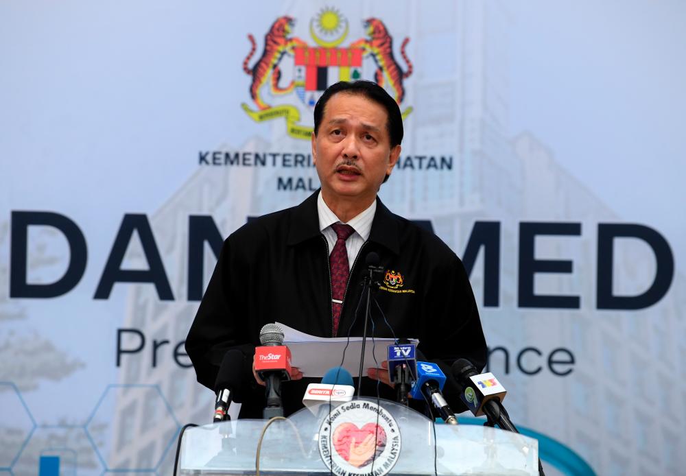 Health director-general Datuk Dr Noor Hisham Abdullah speaks at a daily press conference on Covid-19 infections at the Ministry of Health today. - Bernama