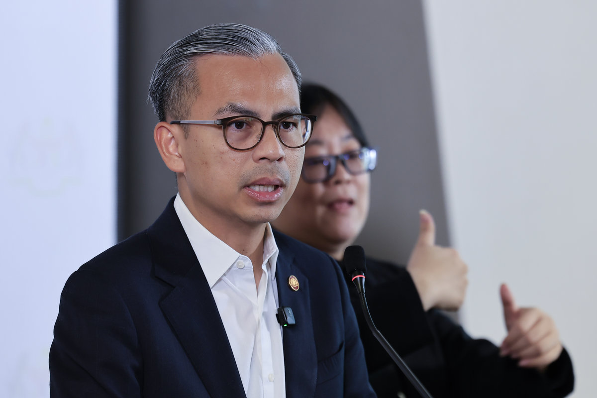 Communications Minister Datuk Fahmi Fadzil at a weekly media conference yesterday. -BERNAMApix