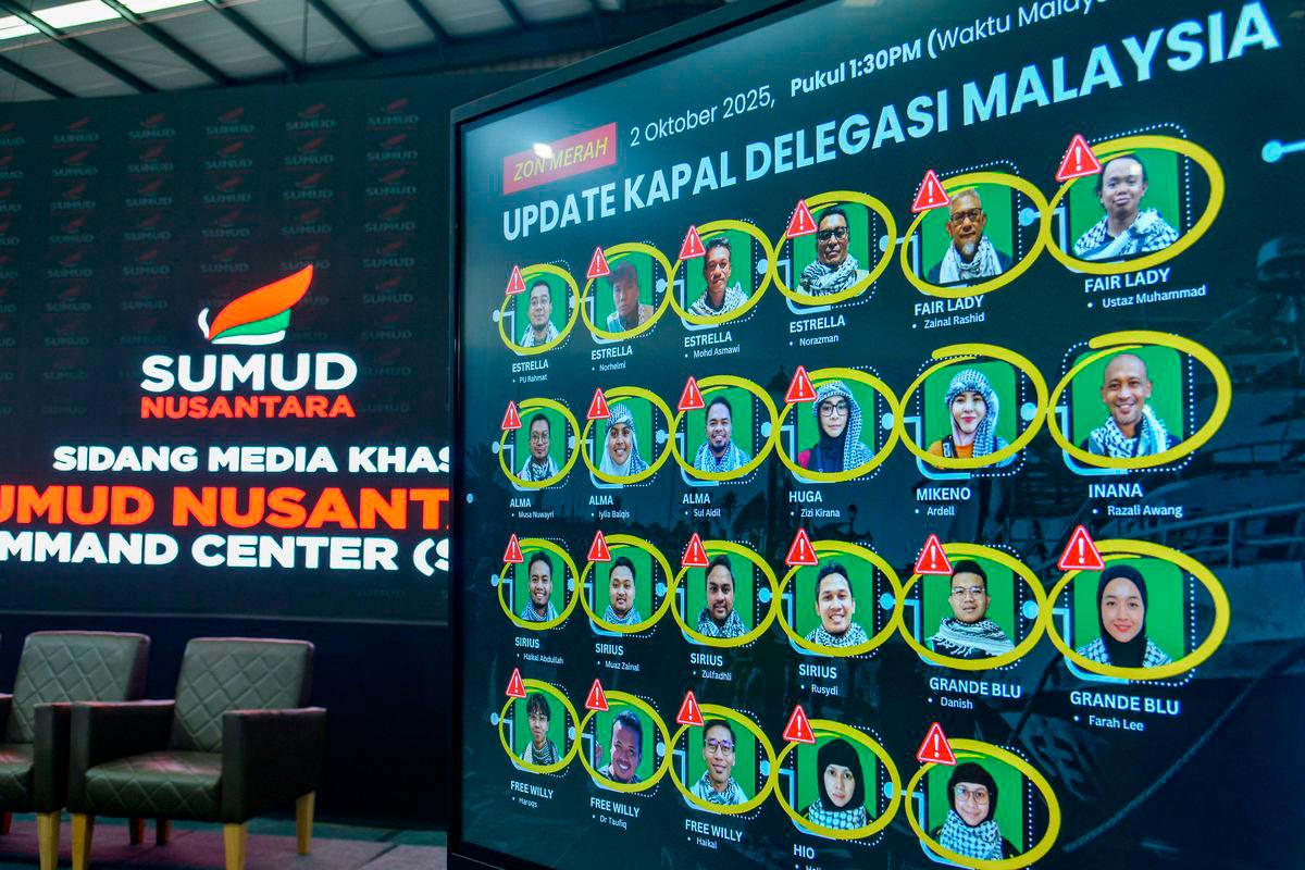 Ketua Pegawai Eksekutif Majlis Perundingan Pertubuhan Islam Malaysia (MAPIM) Datuk Dr Ahmad Sani Araby Al-Kahery memberikan taklimat keadaan terkini rakyat Malaysia yang ditahan pada sidang media di Pusat Gerakan Sumud Nusantara (SNCC) hari ini- fotoBERNAMA