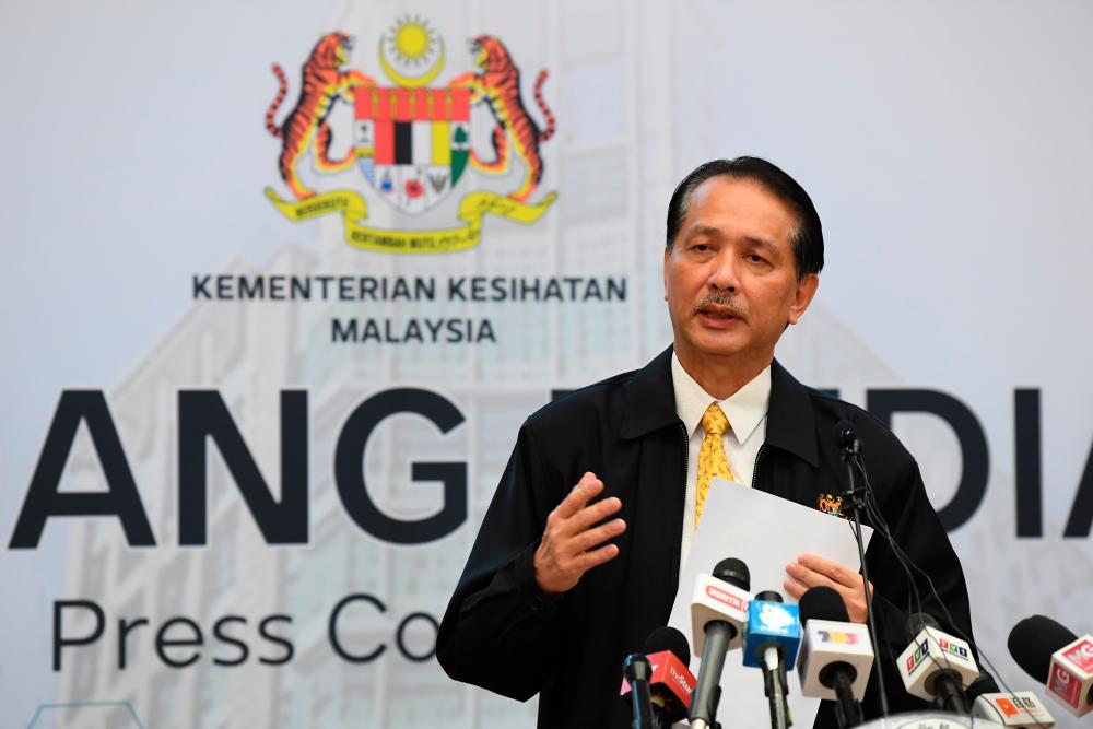 Health director-general Datuk Dr Noor Hisham Abdullah speaks during the daily briefing on developments on the Covid-19 virus, at the Health Ministry today. - Bernama