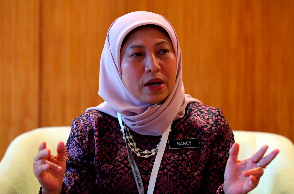 Minister of Women, Family and Community Development (KPWKM), Datuk Seri Nancy Shukri. - BERNAMApix
