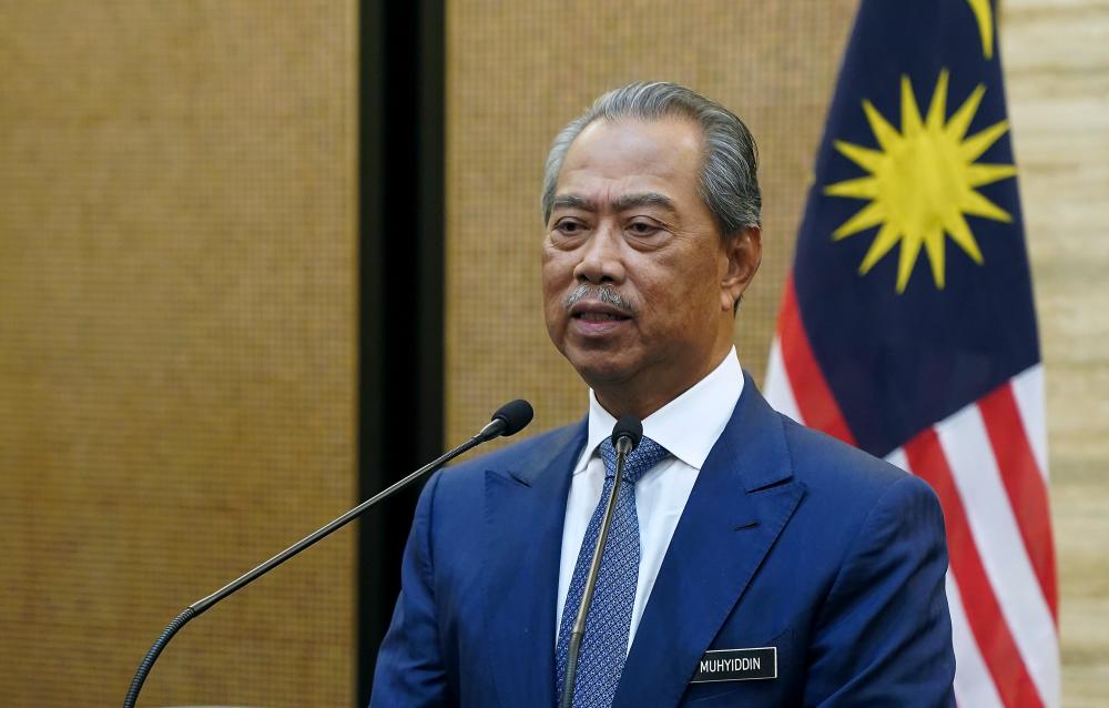 Prime Minister Tan Sri Muhyiddin Yassin delivers his special address aired live on all television networks and social media platforms tonight.  - Bernama