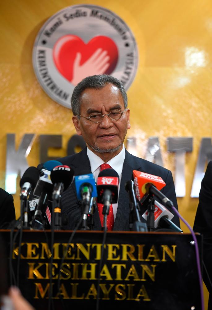 Health Minister Datuk Seri Dr Dzulkefly Ahmad during a press conference to update on the coronavirus situation at the Ministry of Health today. - Bernama