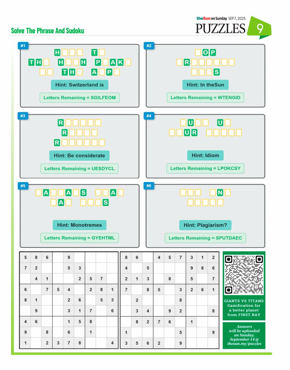 PUZZLES SEP 7, 2025