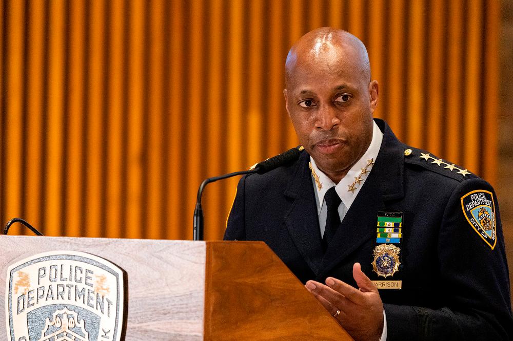 NYPD Chief of Department Rodney Harrison speaks at a news conference announcing charges against Brandon Elliot, following his arrest for attacking an elderly Asian woman, in the Manhattan borough of New York City March 31, 2021. ― Reuters
