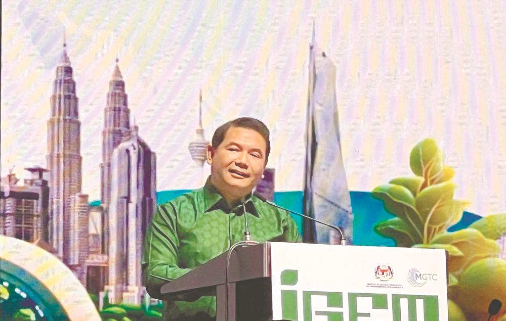 Rafizi delivering his speech at the launch of IGEM 2024.