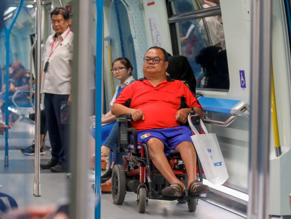 While lauding the Prasarana free ride concession, Sakinah said the initiative should be extended to also include lower e-hailing fares for PwD. - THESUNPIX