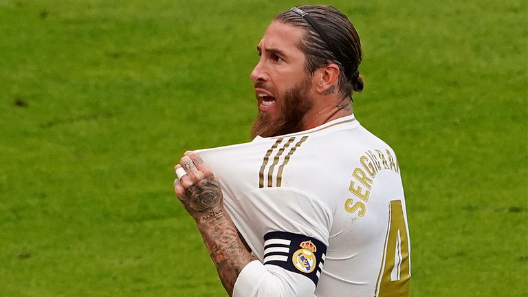 Real Madrid’s Sergio Ramos celebrates scoring their first goal. – REUTERSPIX