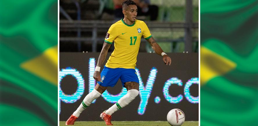 Leeds forward Raphinha celebrates dream debut for Brazil