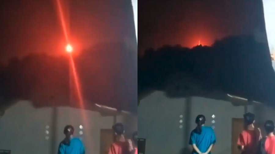 Locals mystified by sudden appearance of red fireball in the sky