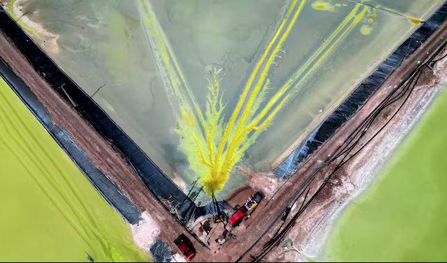 Brine pools of SQM lithium mine are pictured at the Atacama salt flat, in Antofagasta region, Chile, May 3, 2023. - REUTERSPIX