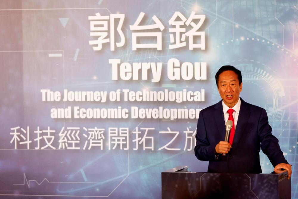 Terry Gou, founder of Taiwan's Foxconn, speaks during a news conference in Taoyuan, Taiwan April 5, 2023. - REUTERSPIX