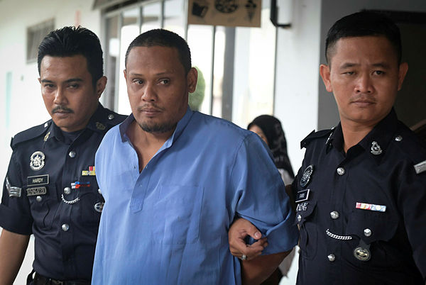 Riduan Abd Samad was charged in the Malacca magistrate’s court for murder, on April 11, 2019. — Bernama