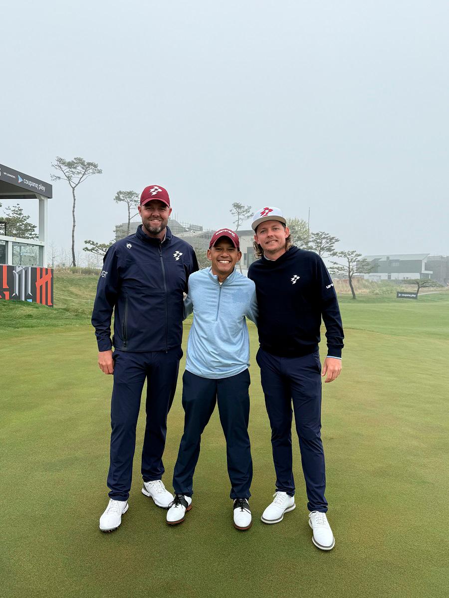 From left, Marc Leishman, Rizal Redzuan and Cameron Smith