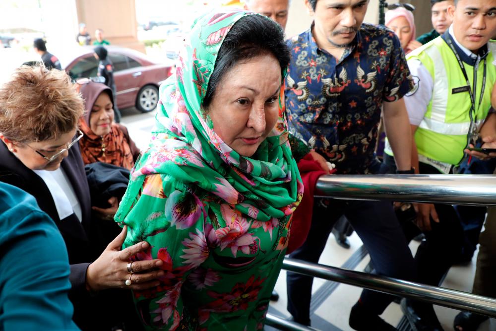 Datin Seri Rosmah Mansor, wife of former prime minister Datuk Seri Najib Abul Razak, arrives at the Kuala Lumpur High Court today. - Reuters
