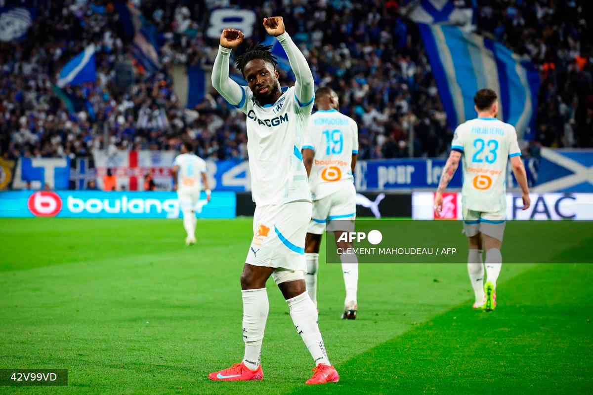 Marseille's British forward #17 Jonathan Rowe. - CLEMENT MAHOUDEAU / AFP