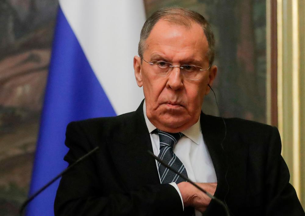 Russian Foreign Minister Sergei Lavrov attends a joint press conference with his Egyptian counterpart following their talks in Moscow on January 31, 2023. AFPPIX