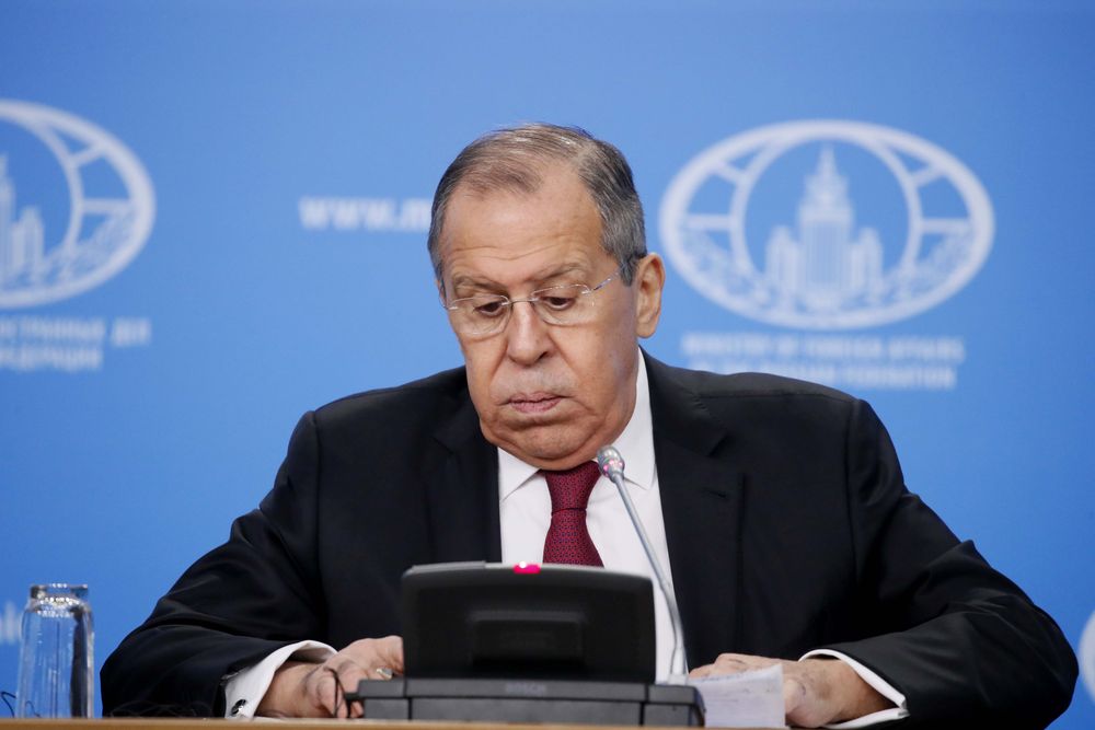 Russia’s Foreign Minister Sergei Lavrov reacts during the annual news conference in Moscow, Russia January 16, 2019. — Reuters