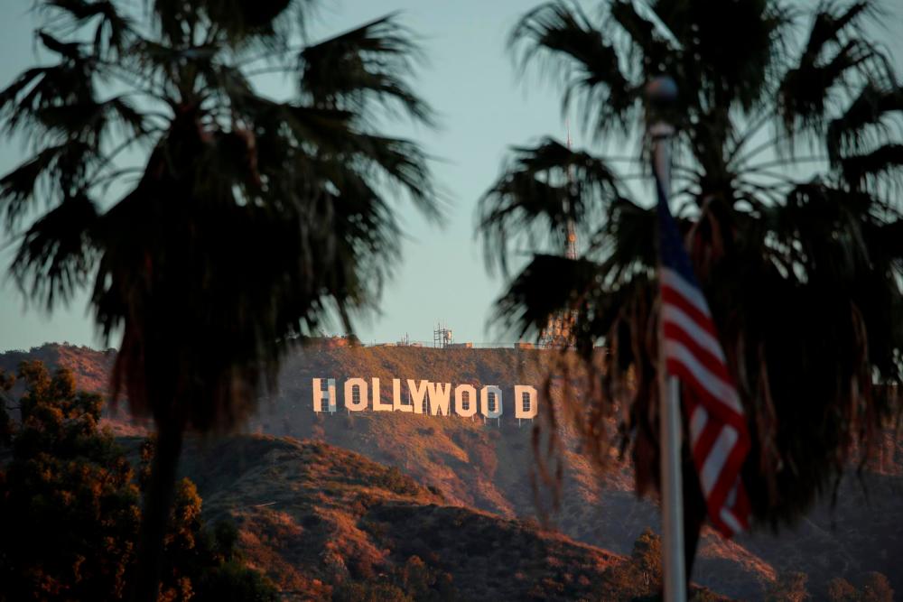 Morning sun rise on the Hollywood sign in Los Angeles, California, U.S., February 6, 2020. -Reuters