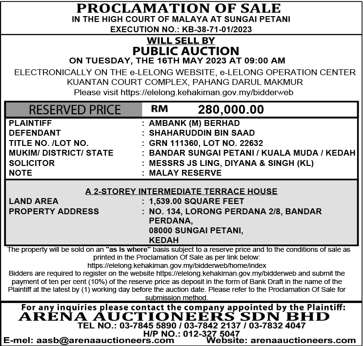Arena Auctioneers (Shaharuddin Bin Saad)