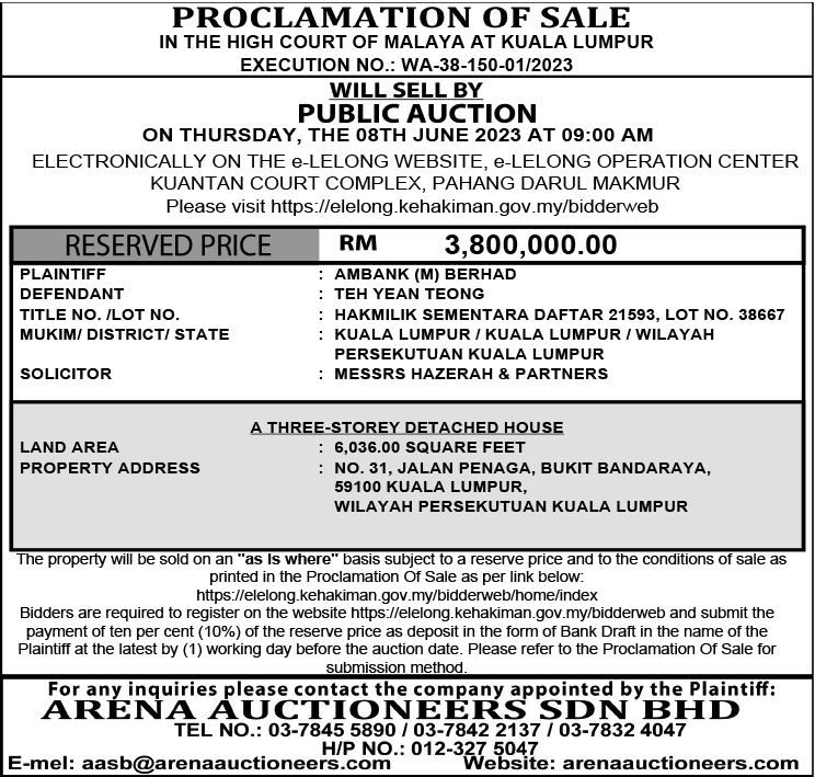 Arena Auctioneers (Teh Yean Teong)