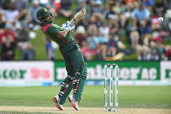 Bangladesh’s Sabbir Rahman Roman plays a shot during the third one-day international cricket match between New Zealand and Bangladesh — AFP