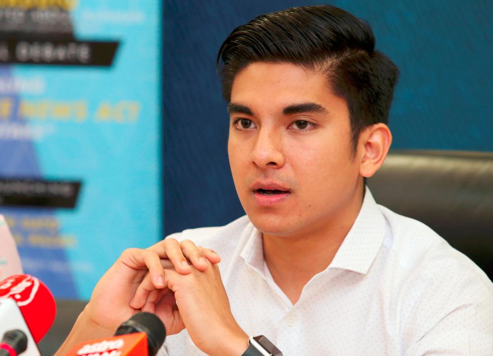 Youth and Sports Minister Syed Saddiq Syed Abdul Rahman. — BBX