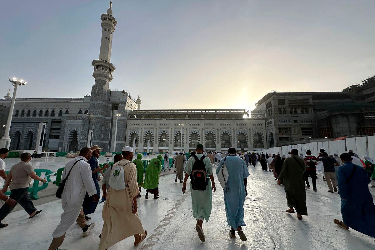 Muslim worshippers walk at the Grand Mosque complex in the holy city of Mecca on June 2, 2025 ahead of the annual Hajj pilgrimage. (Photo by AFP)