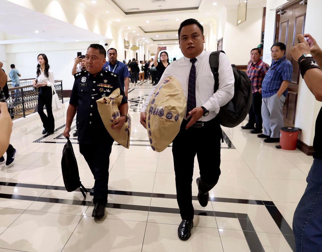 The mannequin used to simulate the condition of the late Zara Qairina Mahathir, who was said to have fallen from the third floor of a school dormitory building in Papar, was brought to the inquest proceedings at the Coroner’s Court here today. - BERNAMAPIX