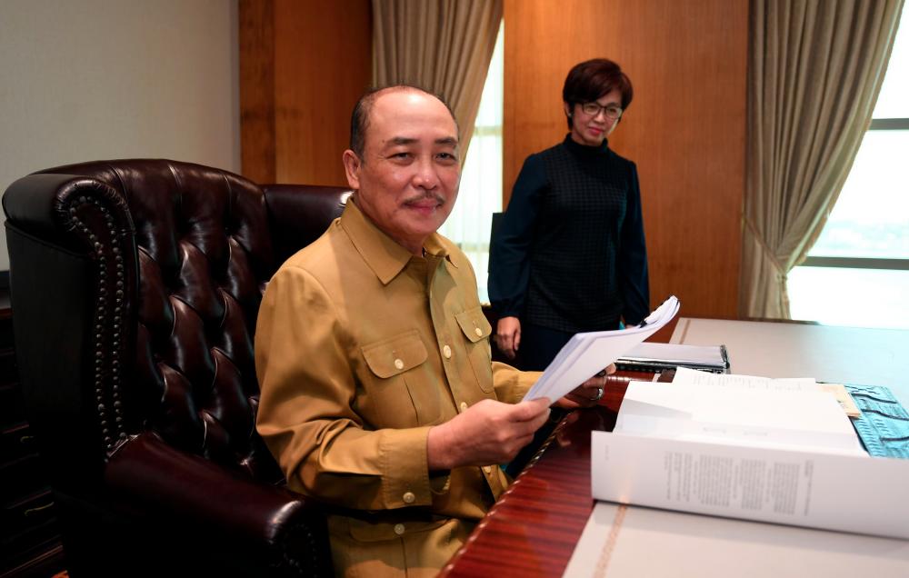 The new Sabah Chief Minister Datuk Hajiji Noor officially started his duties at his office at the Sabah Chief Minister's Department, Sabah State Administrative Centre today. — Bernama