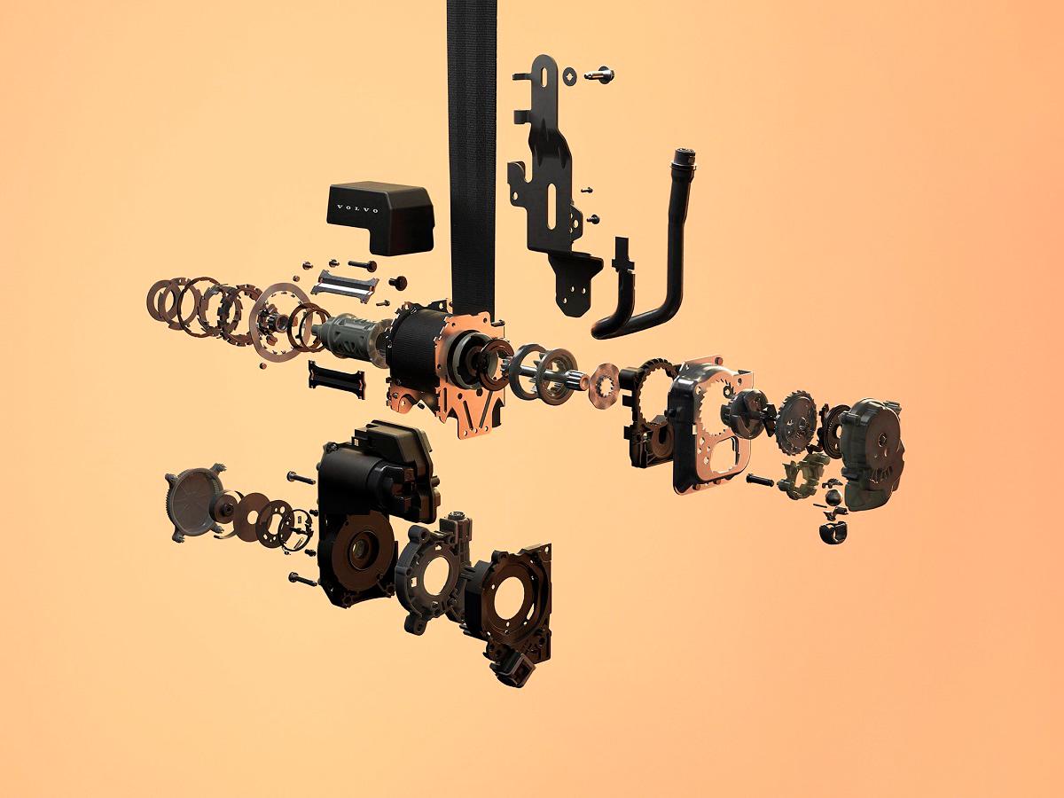 New multi-adaptive safety belt - exploded view