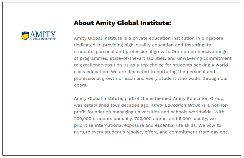 $!Amity Global Institute Achieves 4-Year EduTrust Certification Renewal