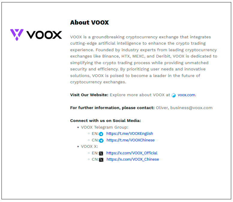 $!VOOX Beta Launch: Leading the Future of AI-Driven Cryptocurrency Trading Platform