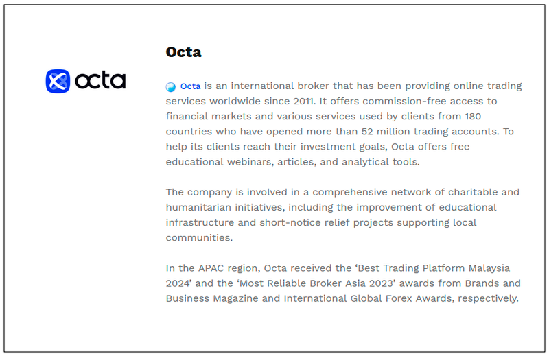 $!Global broker Octa deploys an AI-based tool for traders to boost trade analysis