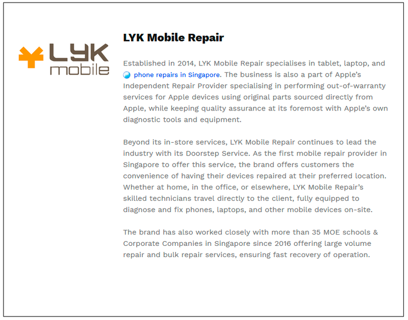 $!LYK Mobile Repair Expands with New Outlet at Bugis Cube in October 2024