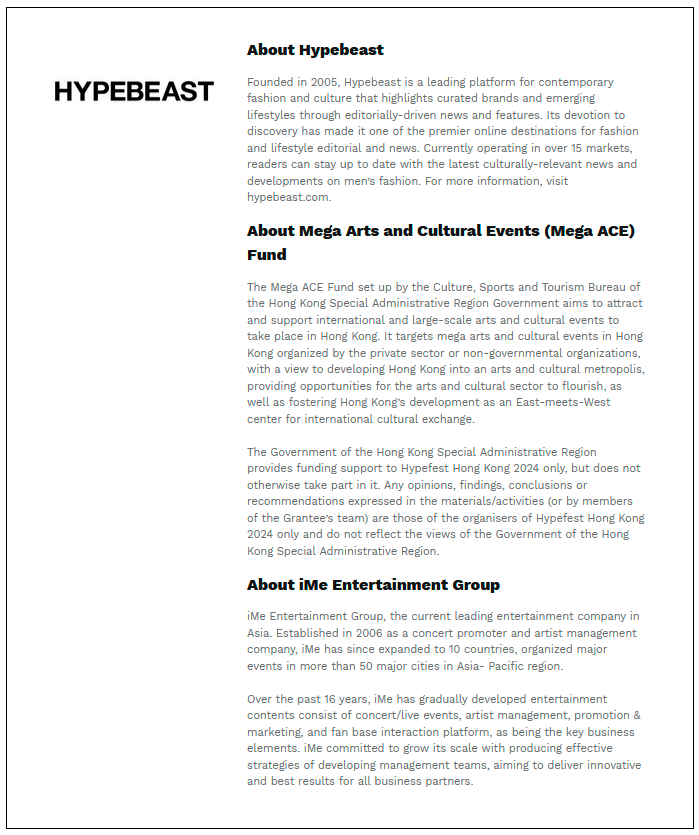 $!Hypefest Hong Kong 2024: Hypebeast’s first festival in Hong Kong to debut in November