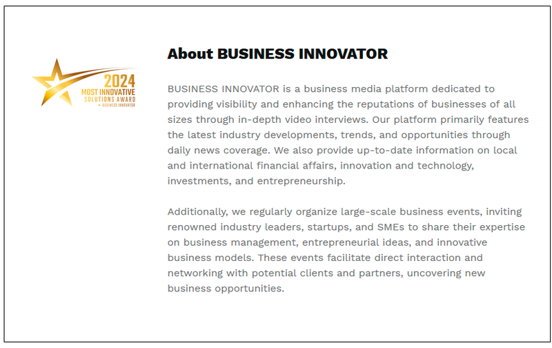 $!“2024 Most Innovative Solutions Award”